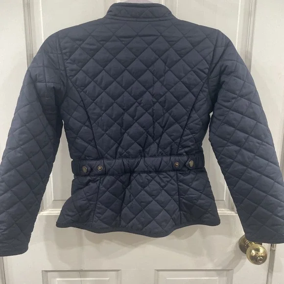 NWT POLO Ralph Lauren boy quilted jacket coat sz 8-10 M navy blue Classic